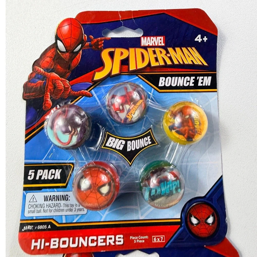 LOT 2 Marvel Spider-Man Hi-Bouncers Bouncy Balls 5 Pack Ja-Ru 6805 A Venom NEW